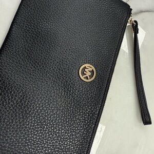 Michael Kors Black Pebbled Leather Wristlet